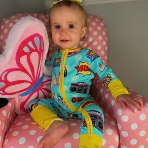 Children's Bamboo Zippy Pajama | Retro Pop Art | That's so 90's